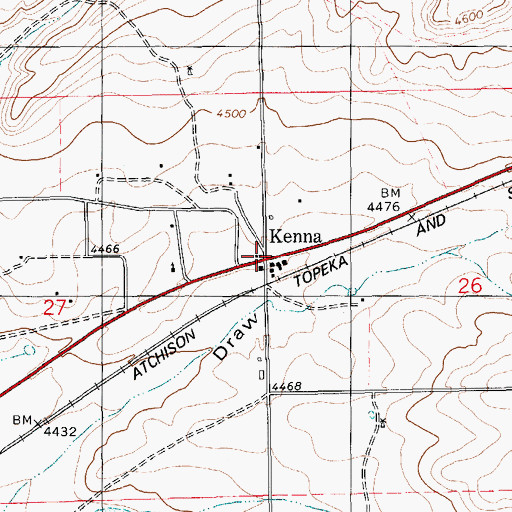 Topographic Map of Kenna, NM