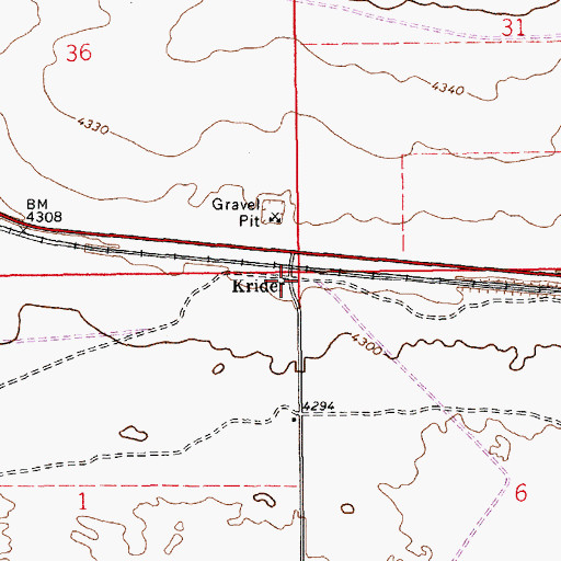 Topographic Map of Krider, NM