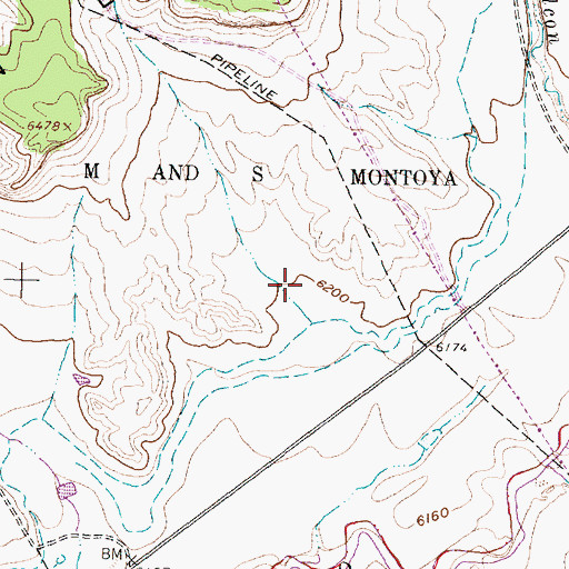 Topographic Map of M and S Montoya Grant, NM