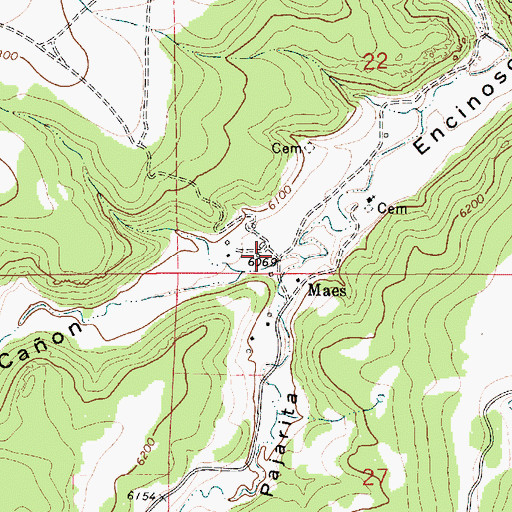 Topographic Map of Maes, NM