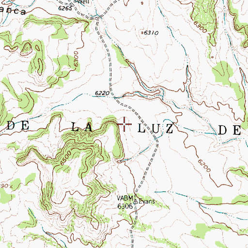 Topographic Map of Nuestra Seora de la Luz de las Lagunitas Grant, NM