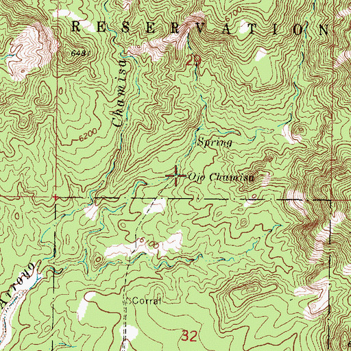 Topographic Map of Ojo Chamisa, NM
