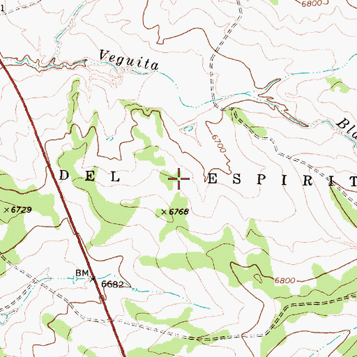 Topographic Map of Ojo del Espiritu Santo Grant, NM