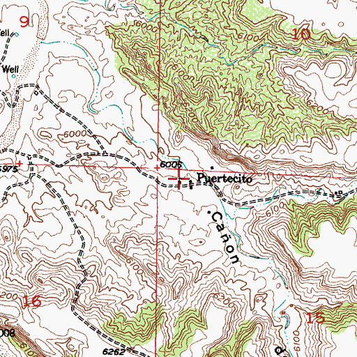 Topographic Map of Puertecito, NM