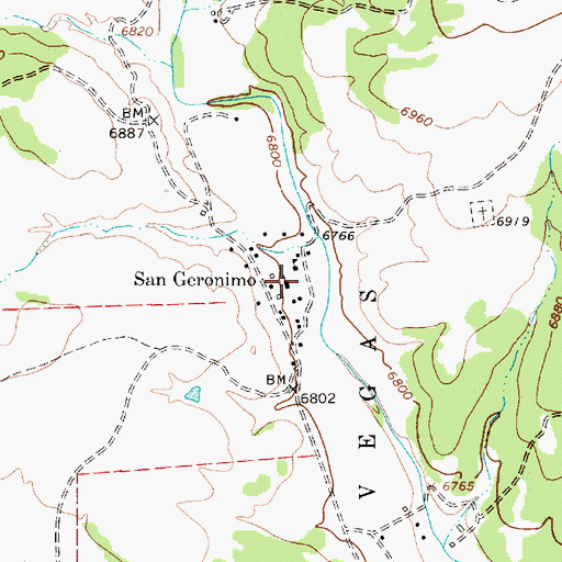 Topographic Map of San Geronimo, NM