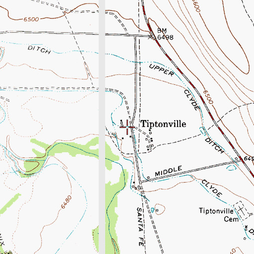 Topographic Map of Tiptonville, NM
