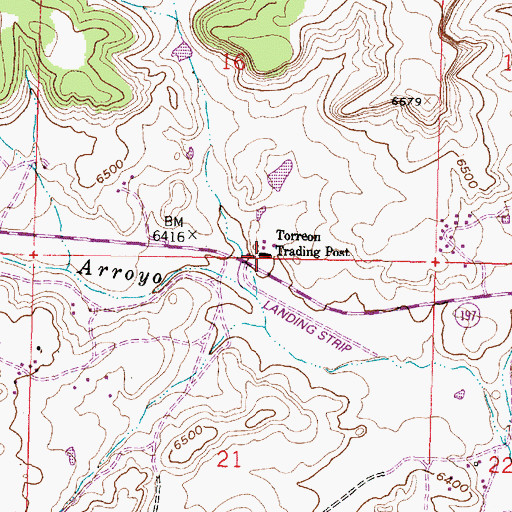 Topographic Map of Torreon Trading Post, NM