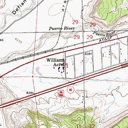 Topographic Map of Williams Acres, NM