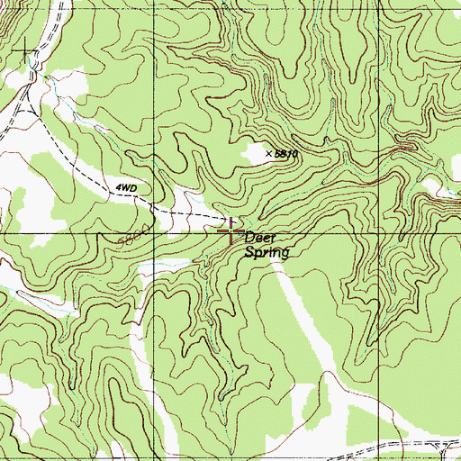 Topographic Map of Deer Spring, NM