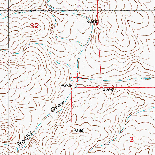 Topographic Map of Rocky Draw, NM