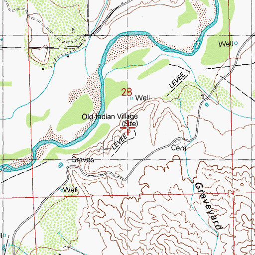 Topographic Map of Old Indian Village, NM