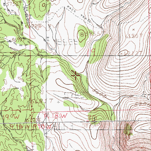 Topographic Map of Indian Creek, NM