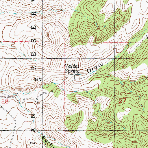 Topographic Map of Valdez Spring, NM