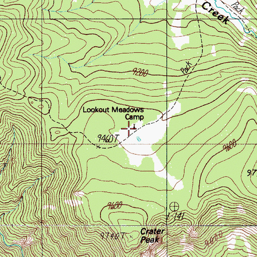 Topographic Map of Lookout Meadows Camp, NM