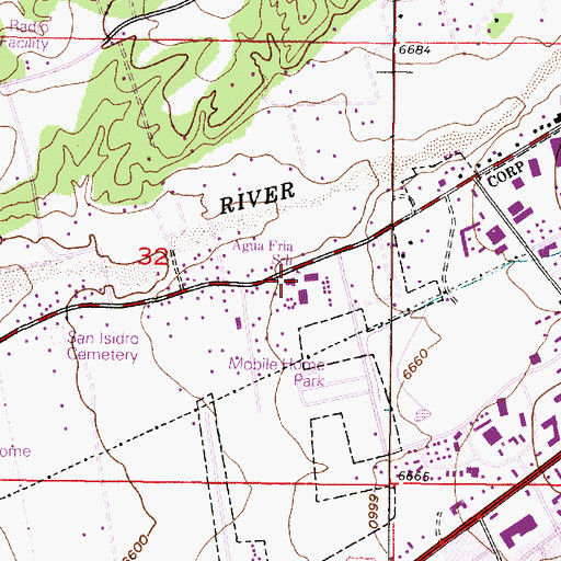 Topographic Map of Agua Fria Elementary School, NM