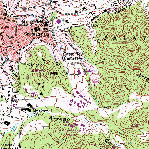 Topographic Map of Atalaya Elementary School, NM