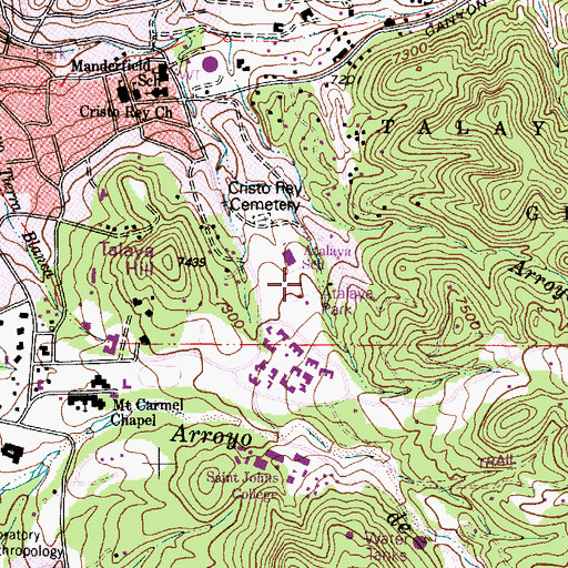 Topographic Map of Atalaya Park, NM