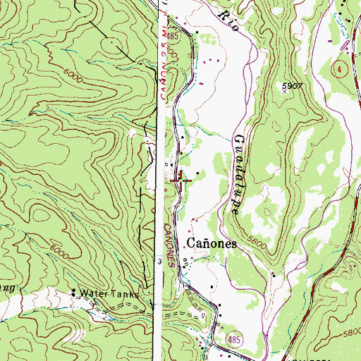 Topographic Map of Caones Communities Ditch, NM