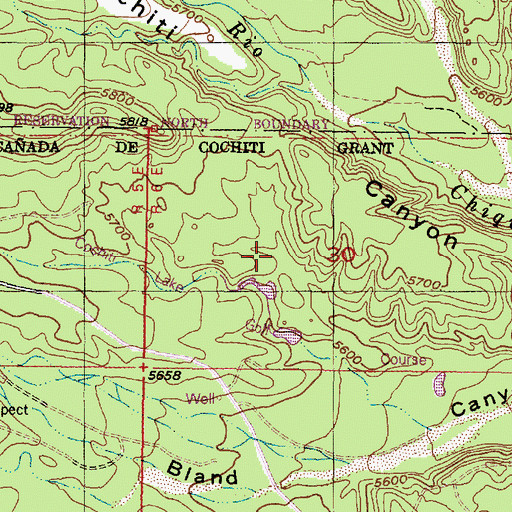Topographic Map of Cochiti Lake Golf Course, NM