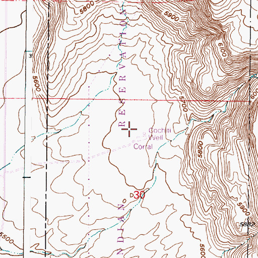 Topographic Map of Cochiti Well, NM