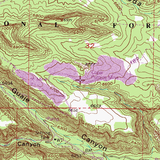 Topographic Map of Copar Pumice Mine, NM
