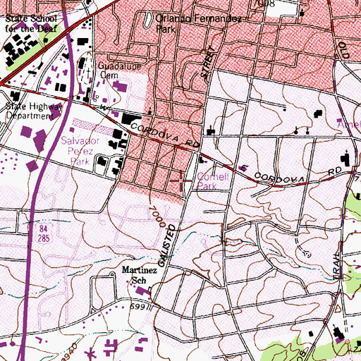 Topographic Map of Cornell Park, NM