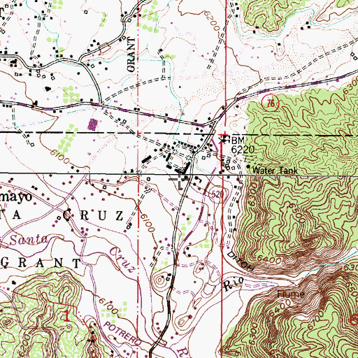 Topographic Map of El Buen Pastor Church, NM