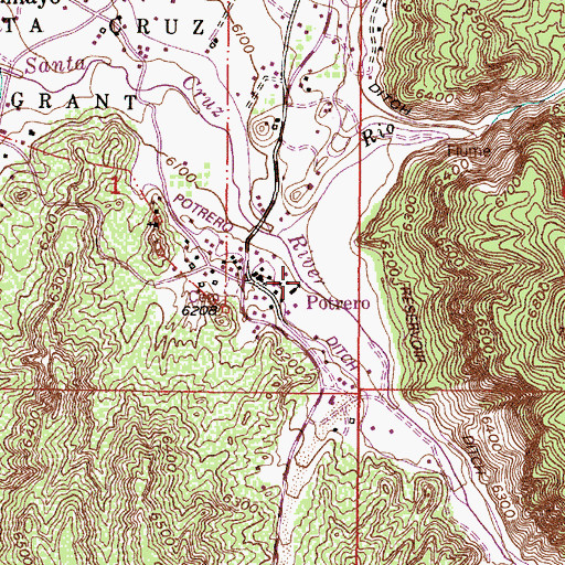 Topographic Map of El Santuario Church National Historic Landmark, NM