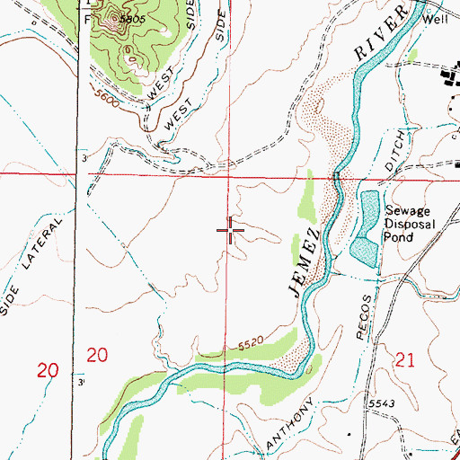 Topographic Map of Jemez Pueblo, NM