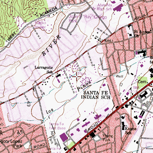 Topographic Map of Larragoite Park, NM