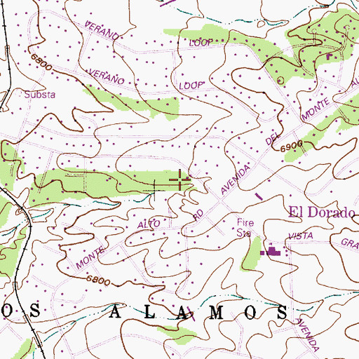 Topographic Map of Monte Vista Montessori School, NM