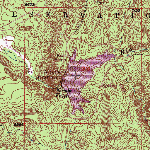 Topographic Map of Nambe Reservoir, NM