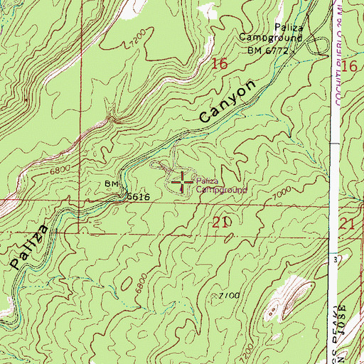 Topographic Map of Paliza Campground, NM