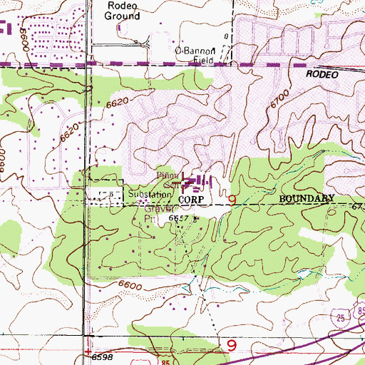 Topographic Map of Pion Elementary School, NM