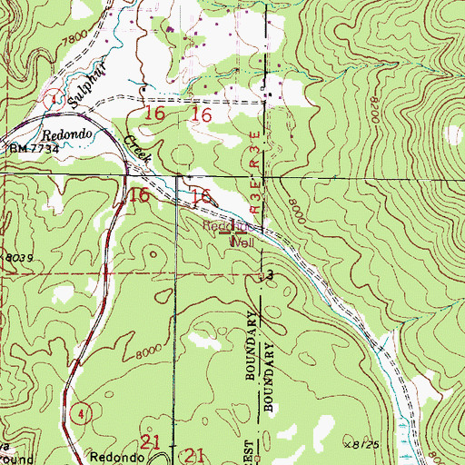 Topographic Map of Redondo Well, NM