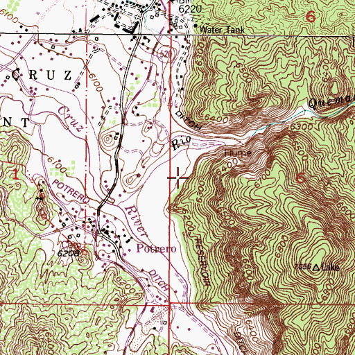 Topographic Map of Reservoir Ditch, NM