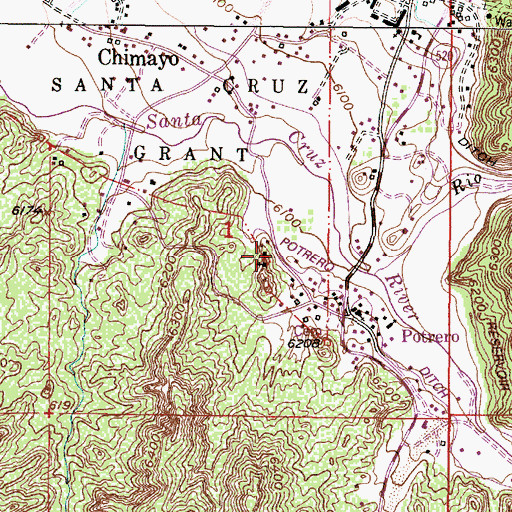 Topographic Map of San Antonio de la Ladera Church, NM