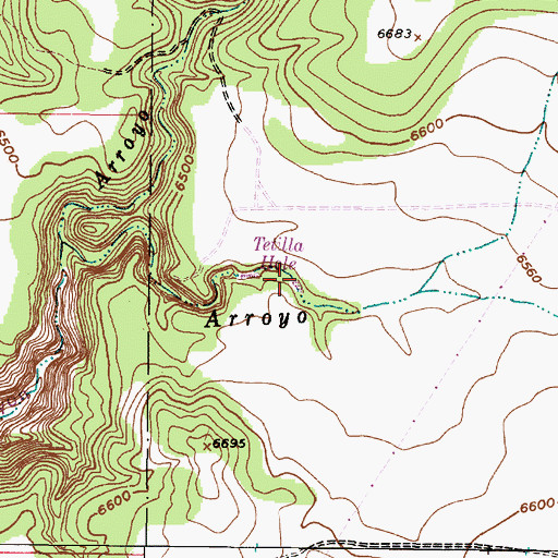 Topographic Map of Tetilla Hole, NM