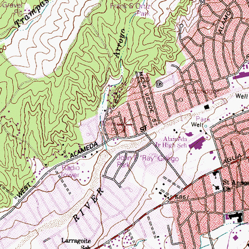 Topographic Map of Torreon Park, NM