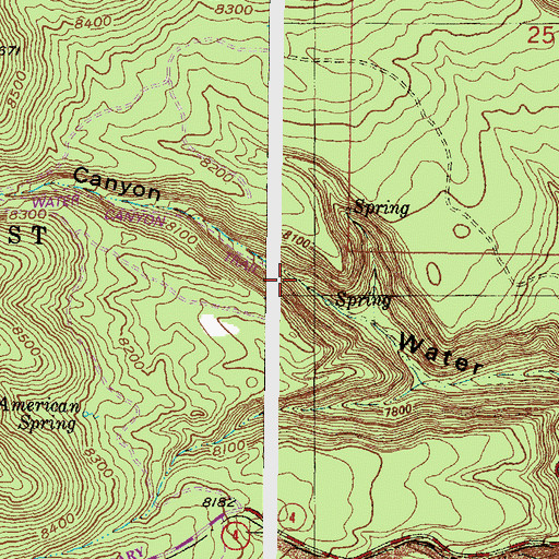 Topographic Map of Water Canyon Trail, NM
