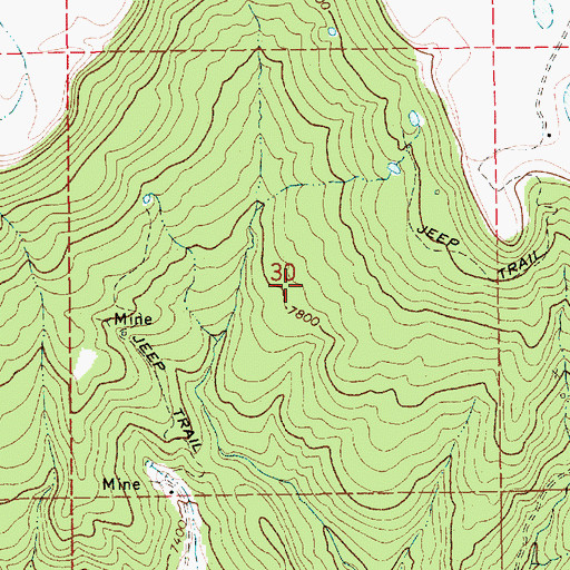 Topographic Map of Reynolds Mine, NM