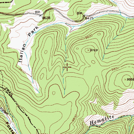 Topographic Map of Elizabeth Mine, NM