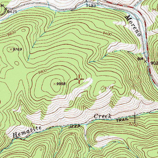Topographic Map of Elladora, NM