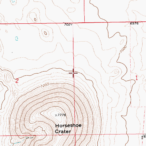 Topographic Map of Horse Shoe Crater, NM