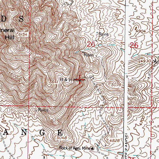 Topographic Map of Golden Lily Prospect, NM