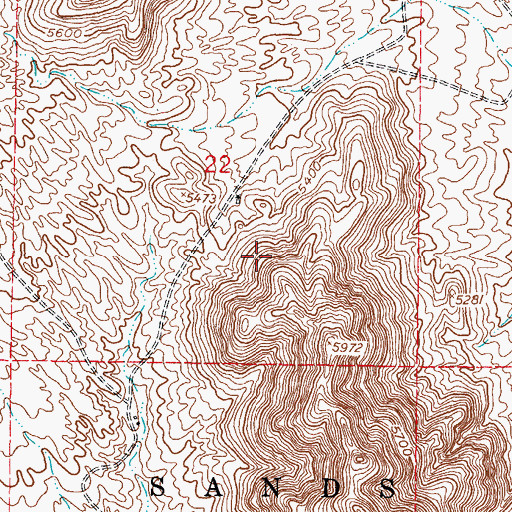 Topographic Map of Black Hawk Prospect, NM