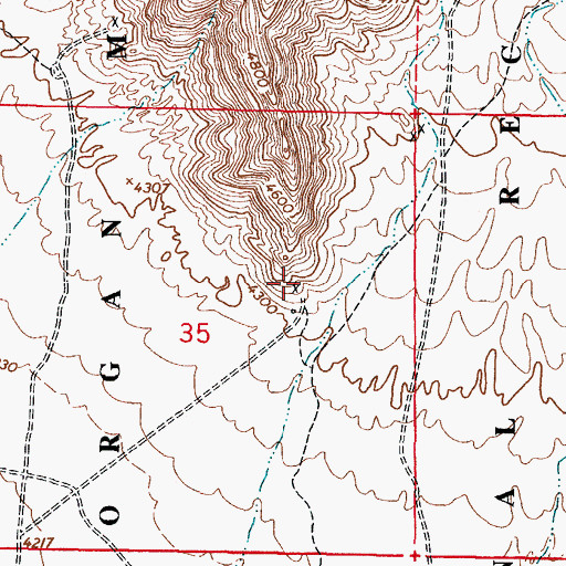 Topographic Map of Brick Shale, NM