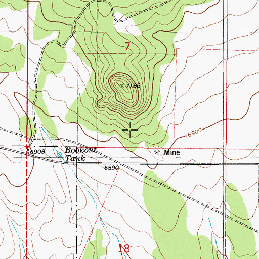 Topographic Map of Red Cliff, NM