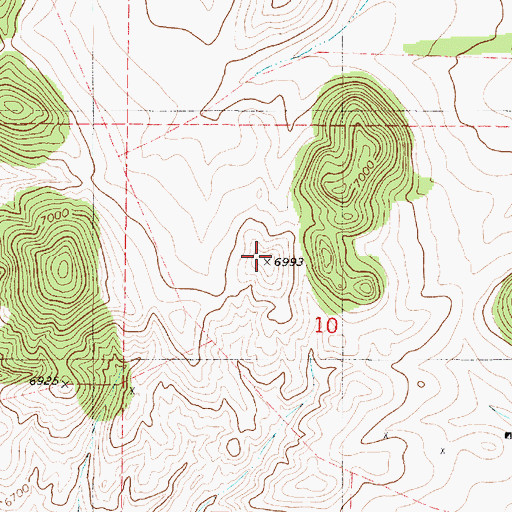 Topographic Map of Tecolote Peaks Iron Claim, NM