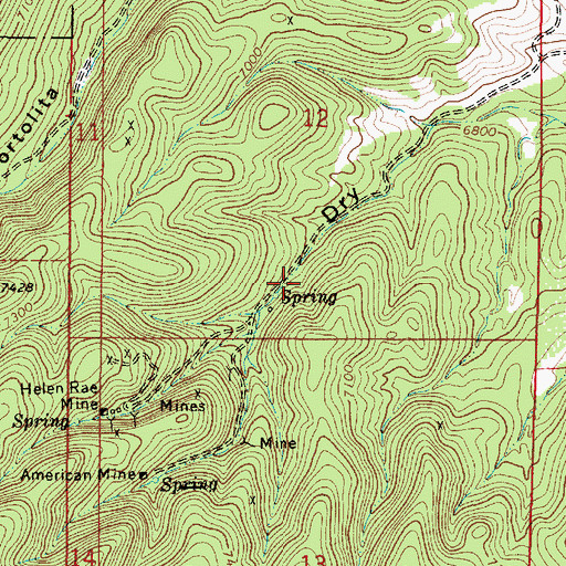 Topographic Map of Texas Girl, NM